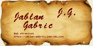 Jablan Gabrić vizit kartica